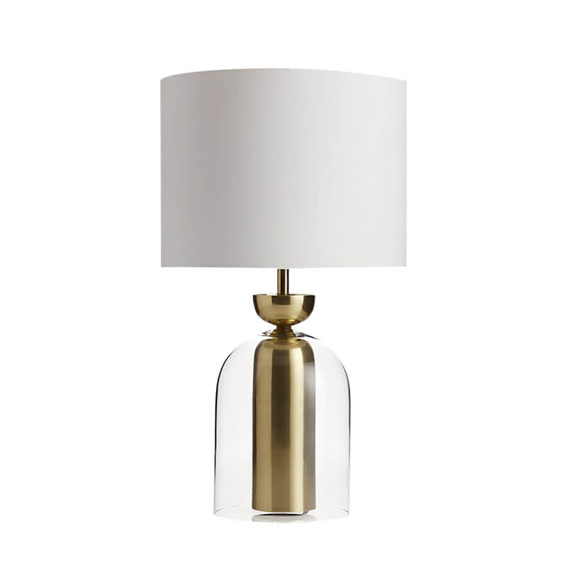 Fabric Cylinder Glass Table Lamp
