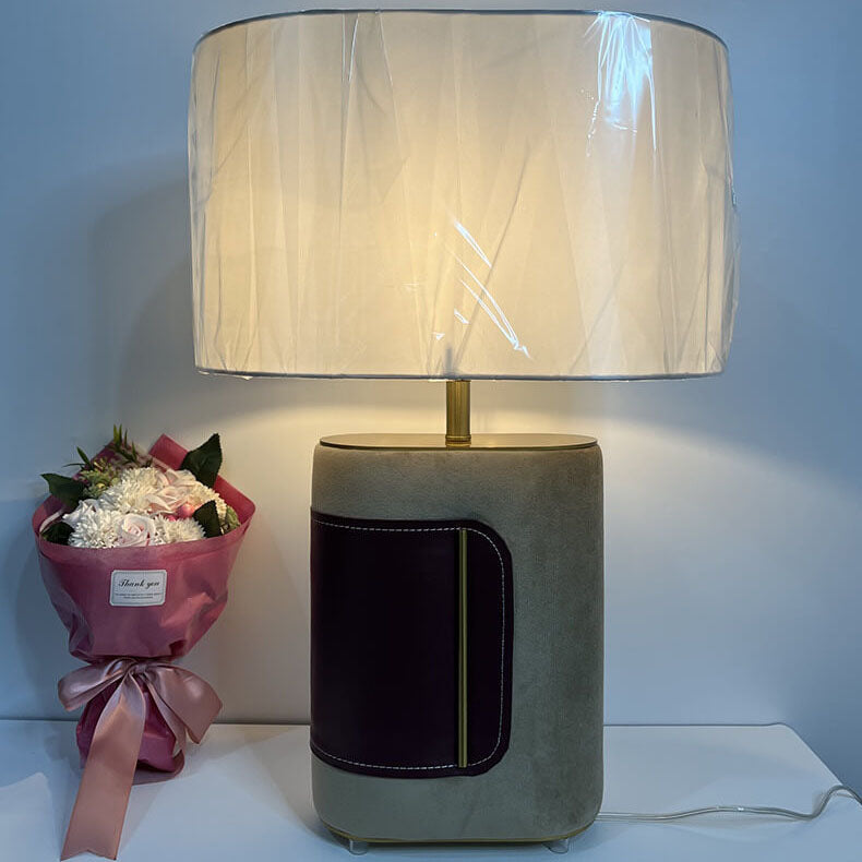 Leather Velvet Fabric Table Lamp