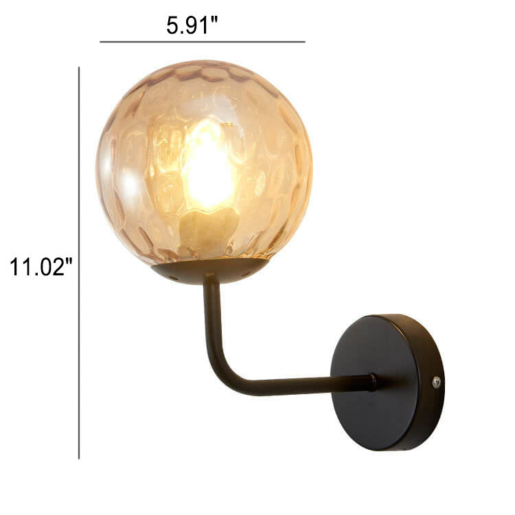 Round Ball Iron Glass Wall Lamp