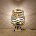Rattan Weaving Oval Ball Table Lamp