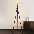 Pleated Canvas Iron Tripod Floor Lamp