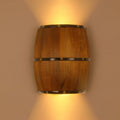 Half Barrel Wood Wall Lamp