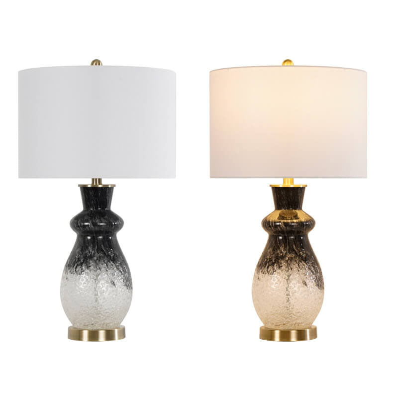 Fabric Flame Black White Table Lamp