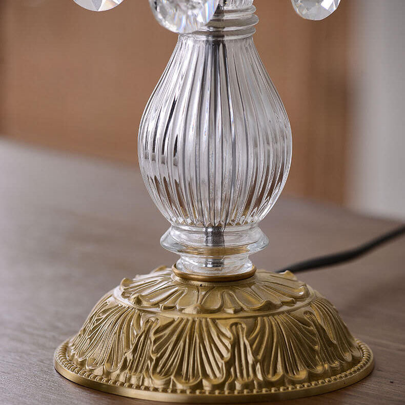 Clear Crystal Round Tassel Table Lamp