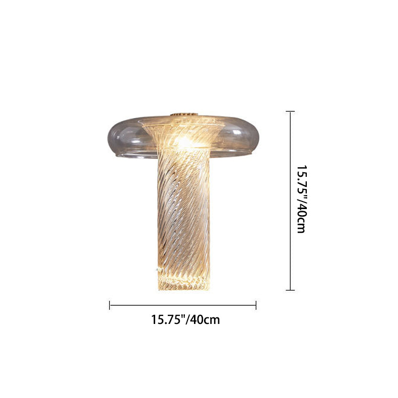 Cylinder Circle Curved Stripe Table Lamp