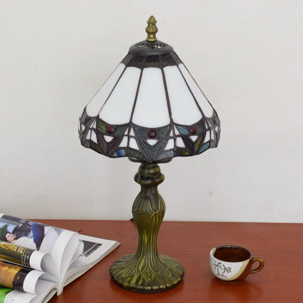 Style Gemstone Cone Stained Table Lamp