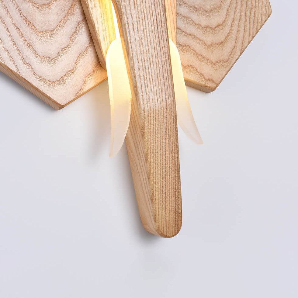 Solid Wood Elephant Shape Wall Lamp