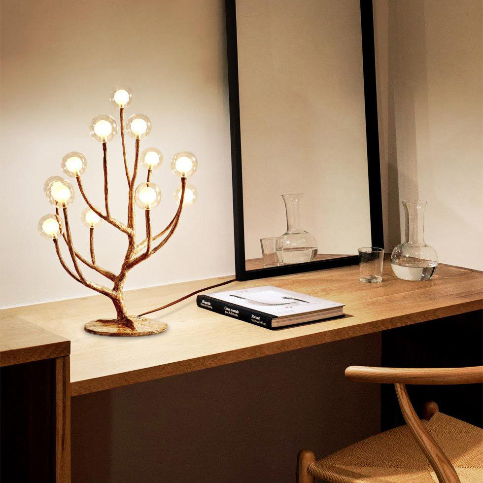 Branch Polymer Metal Glass 8-Light Table Lamp