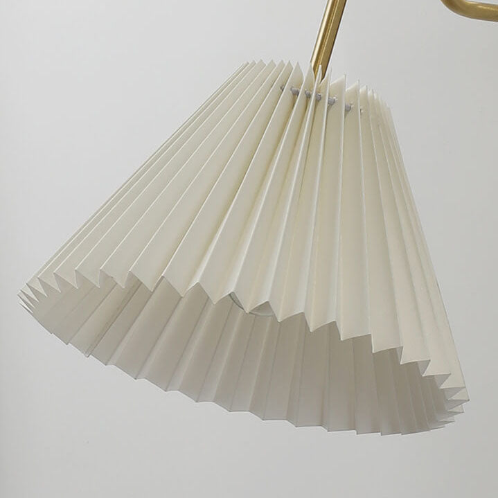 Walnut Brass Pleated Wall Lamp