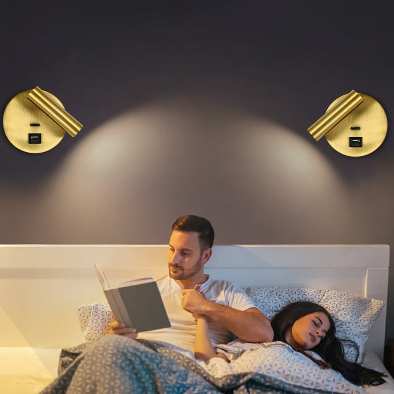 Rotatable Cylinder Aluminum Iron Wall Lamp