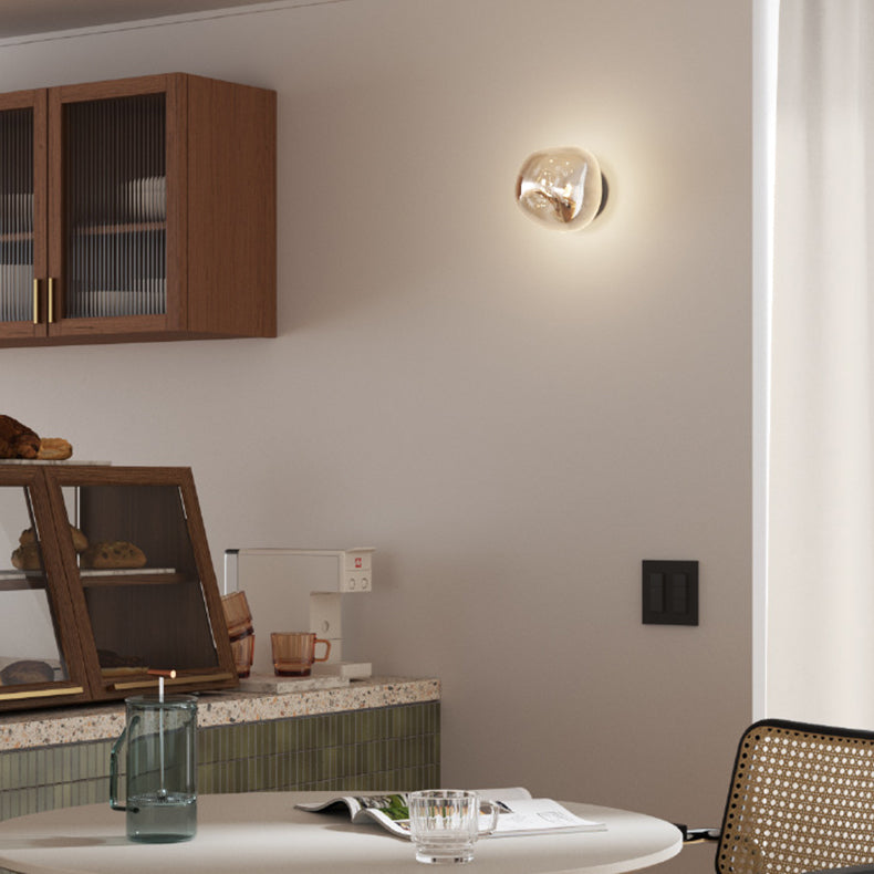 Irregular Spherical Electroplated Glass Wall Lamp