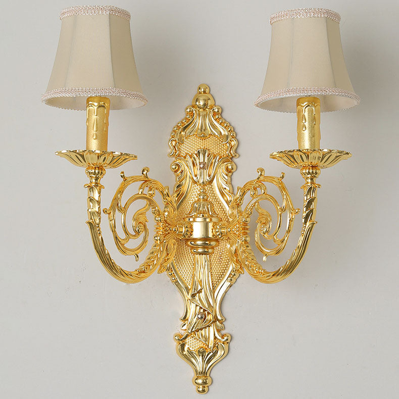 Candelabra Carved Zinc Alloy 2-Light Wall Lamp