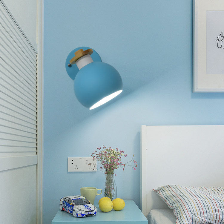 Dome Wood Macaroon Wall Lamp