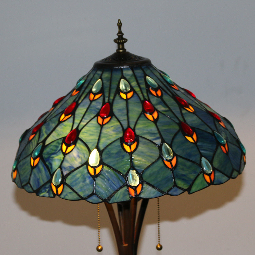 Resin Glass Semicircular Dome 2-Light Floor Lamp