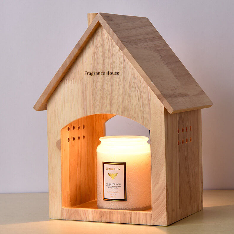 House Design Log Wood Table Lamp