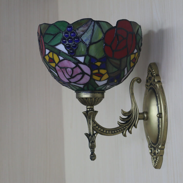 Grape Flower Bowl Stained Wall Lamp
