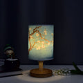 Fabric Column Landscape Wood Table Lamp