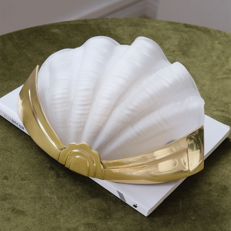 Shell Brass Glass Bedroom Wall Lamp
