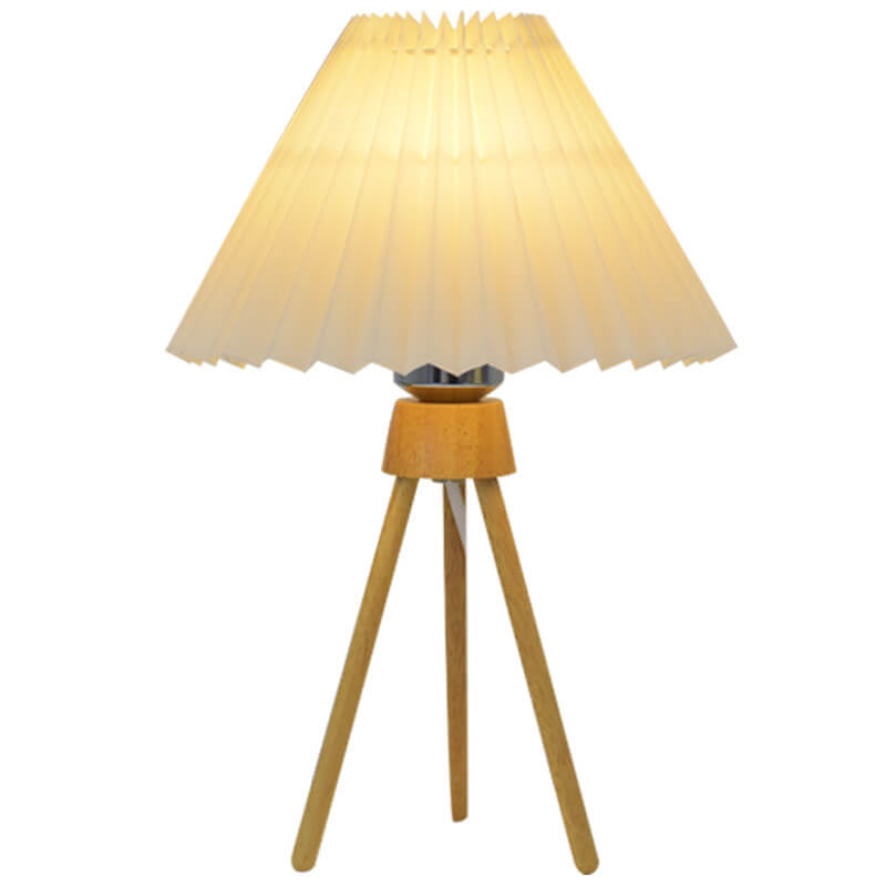 Tripod Pleated Design Umbrella Table Lamp