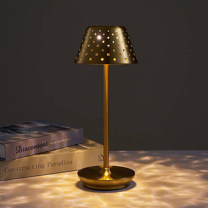 Perforated Wrought Iron Power-on Table Lamp