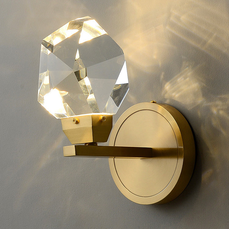 Full Copper Crystal Stone Wall Lamp