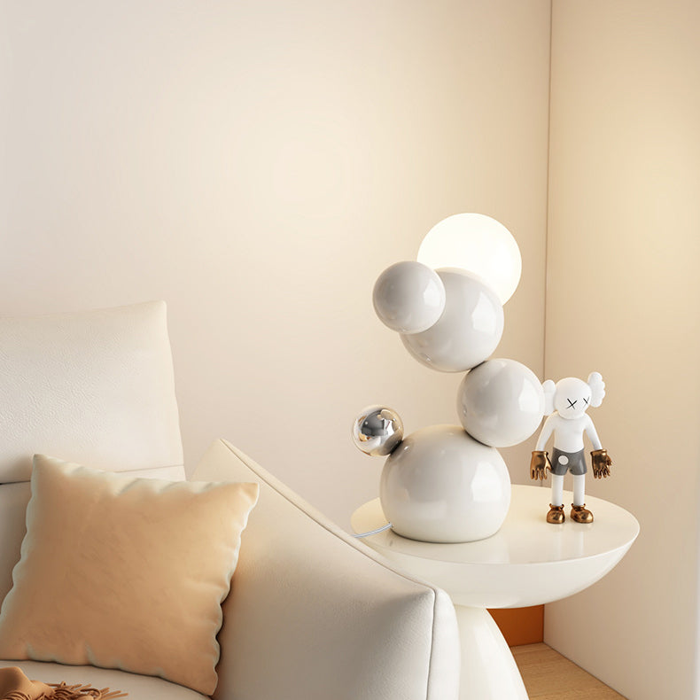 Cream Geometric Abstract Iron Table Lamp