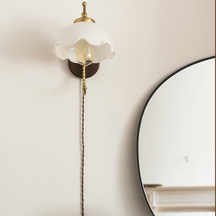 Cream Glass Petal Wall Lamp