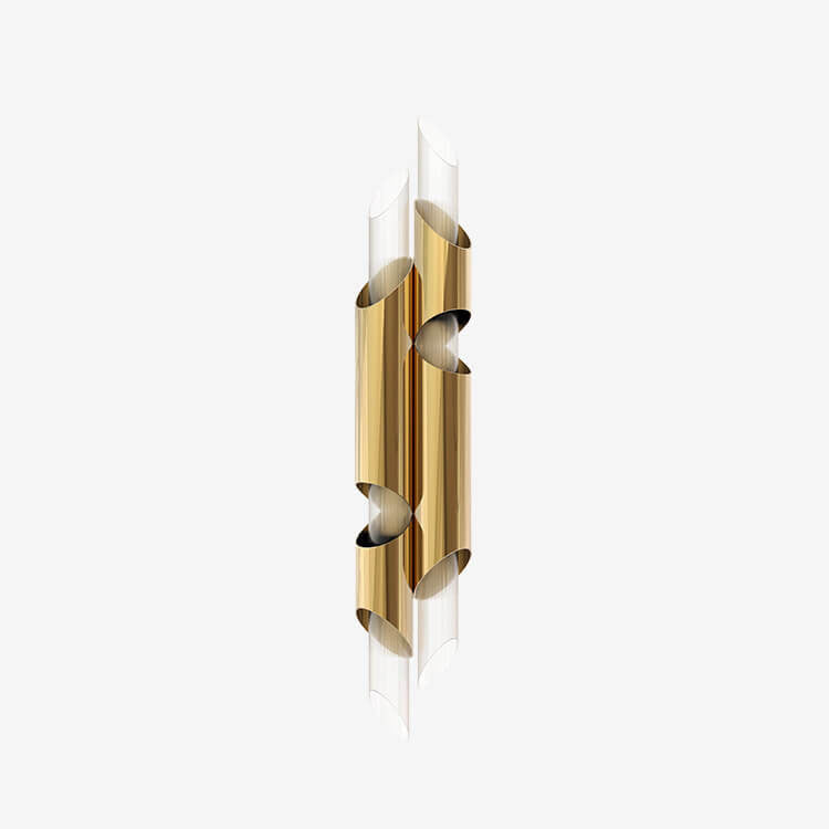Long Tube Stainless Steel 2-Light Wall Lamp