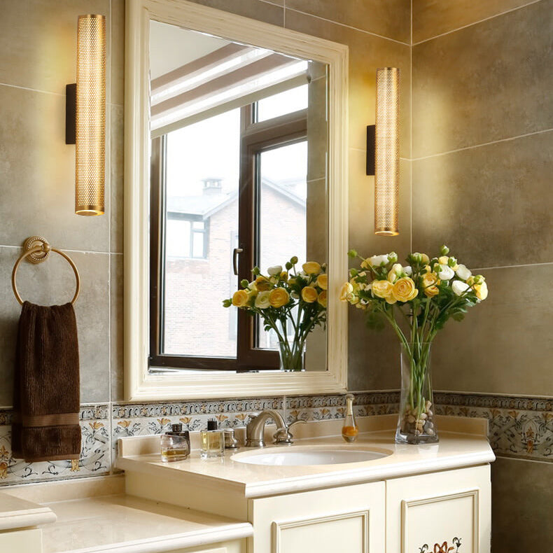Vanity Grid Column Hardware Wall Lamp