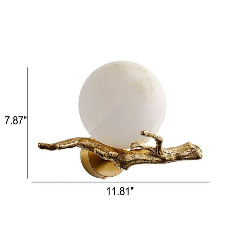Brass Lucite Tree Branch Wall Lamp