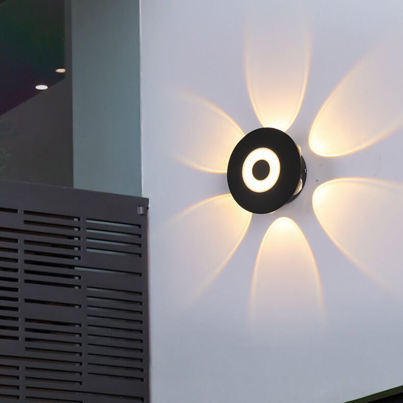 Black Round Aluminum Indoor Outdoor Light
