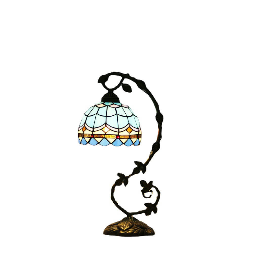 Rose Stained Glass Vine Table Lamp