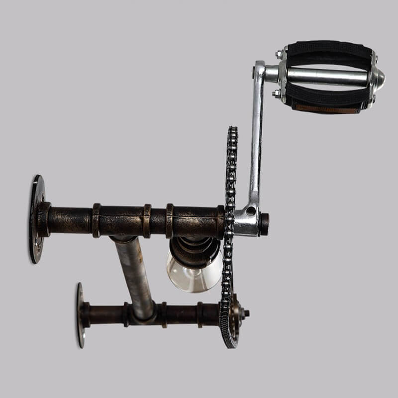 Steampunk Gear Pedal Bicycle Wall Lamp