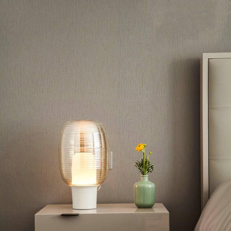 Striped Oval Glass Table Lamp
