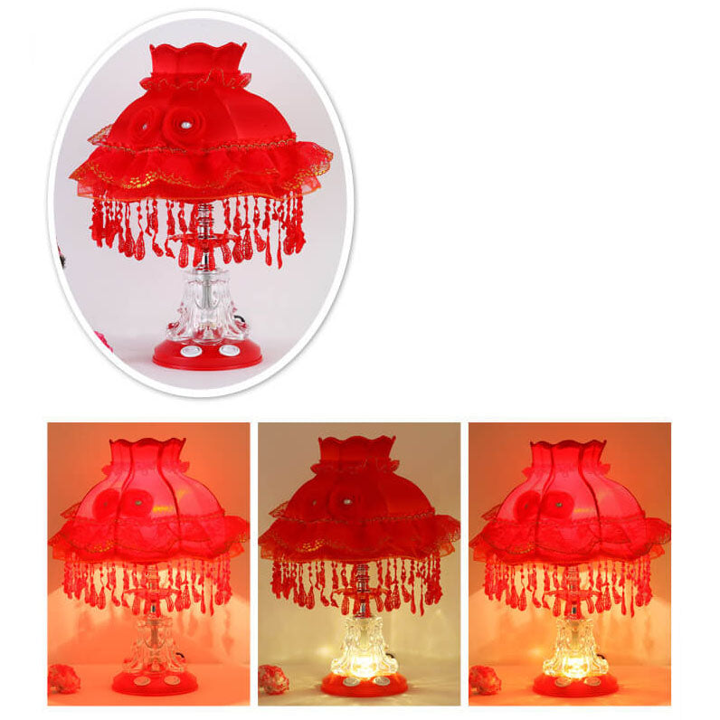Style Wedding Fabric Glass Table Lamp