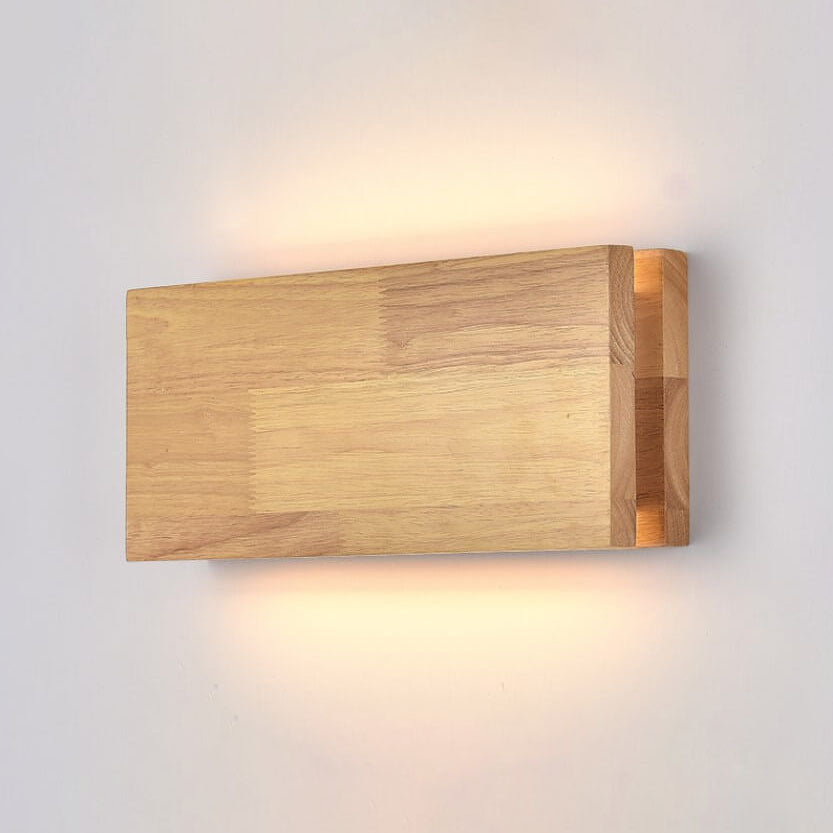 Log Wood Rectangular Wall Lamp