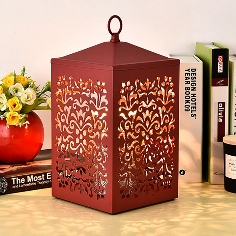 Metal Hollow Rectangle Melting Table Lamp
