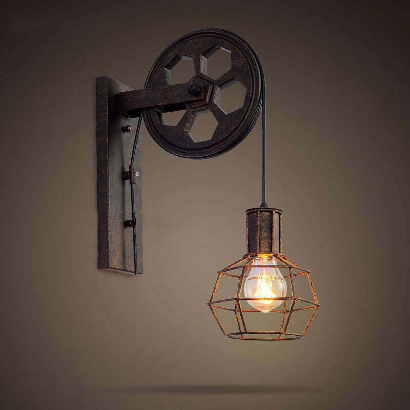 Pulley Iron Wall Lamp