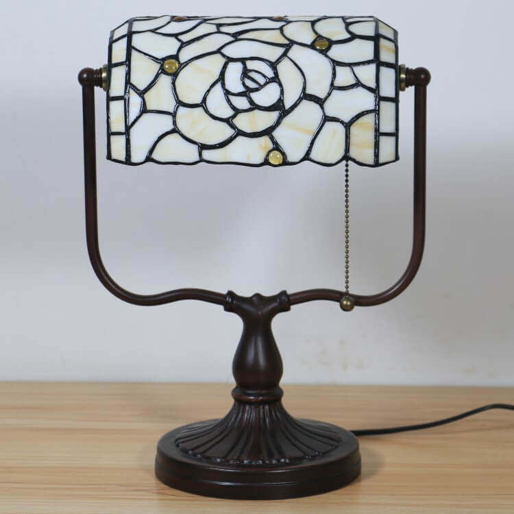Floral Butterfly Stained Glass Table Lamp