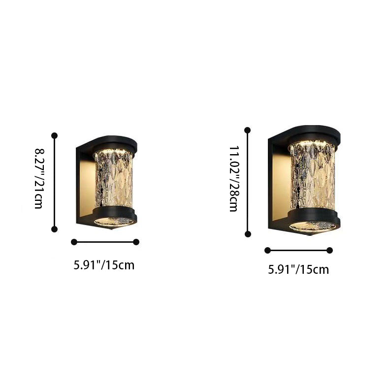 Cylinder Stainless Steel Glass Outdoor Light