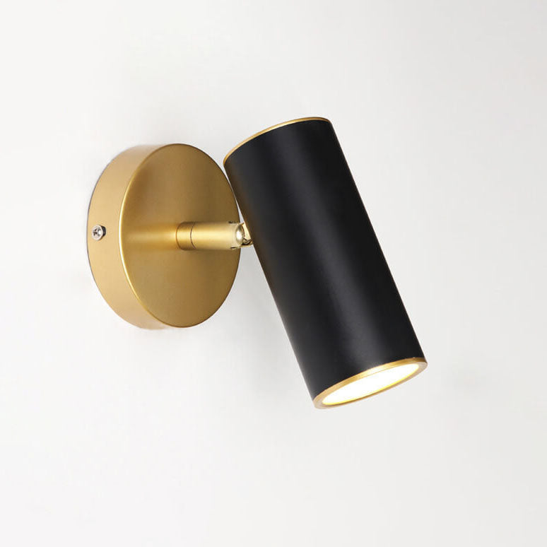 Plated Cylindrical Reading Wall Lamp