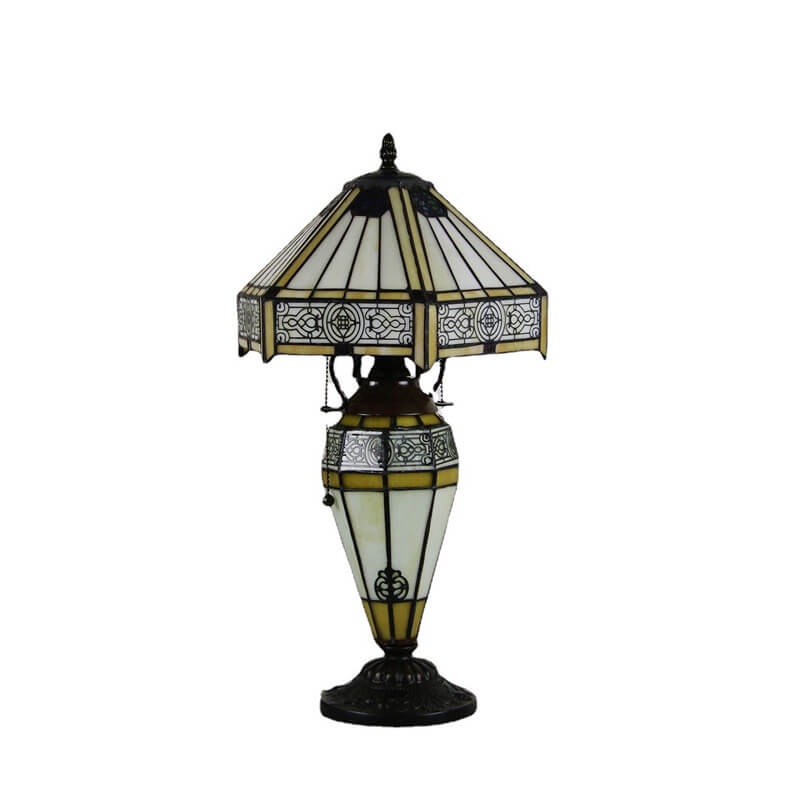 Glass Iron 2-Light Table Lamp