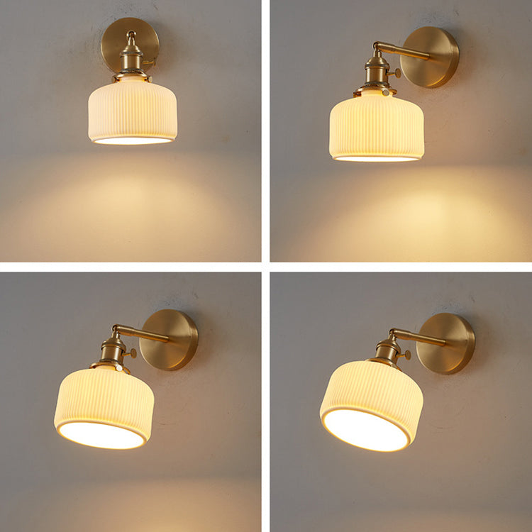 Striped Ceramic Jar Wall Lamp