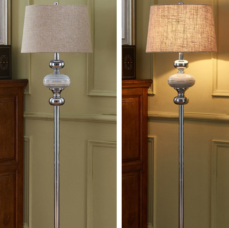 Solid Color Ceramic Fabric Floor Lamp