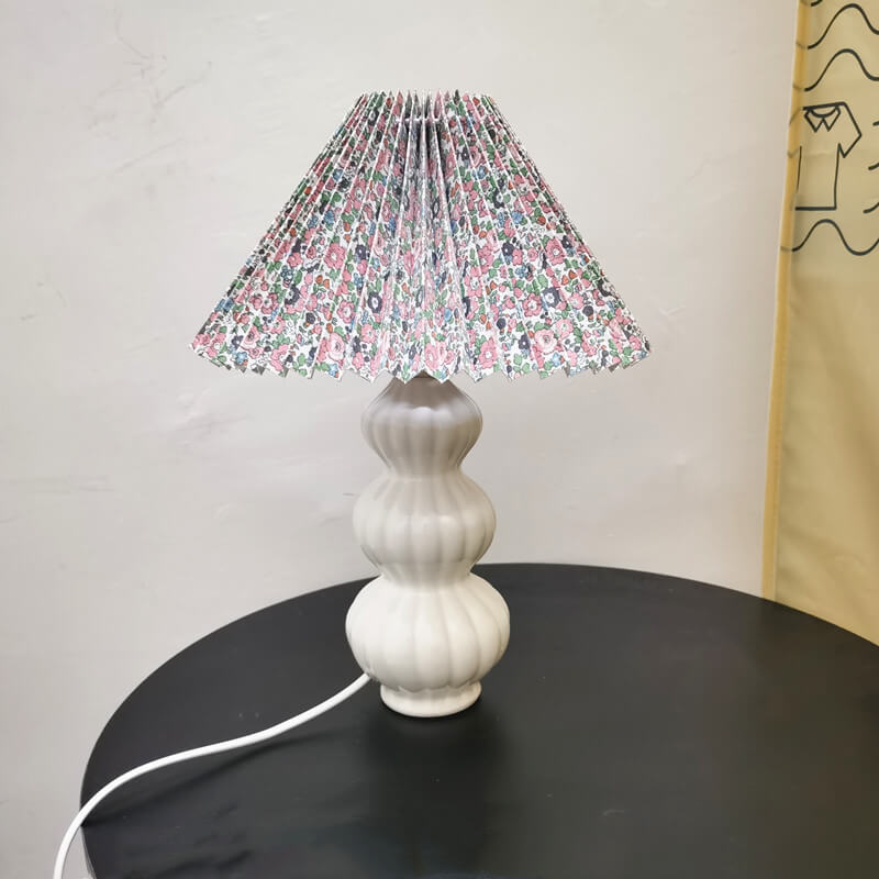 Pleated Ceramic Cloth Table Lamp
