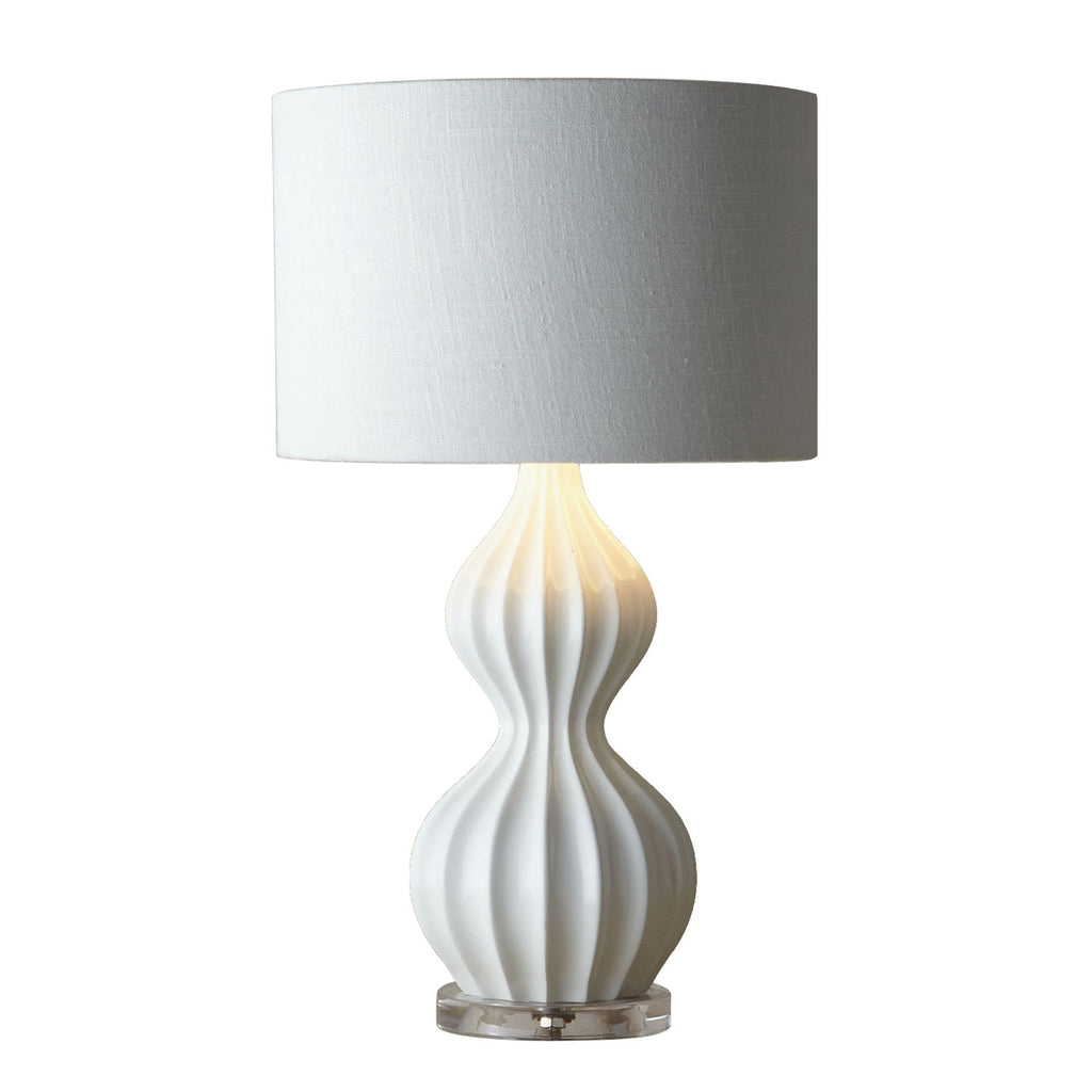 Decorative White Ceramic Gourd Table Lamp