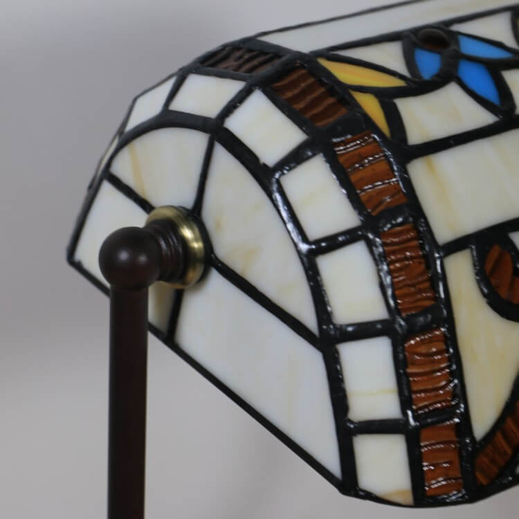 Baroque Stained Glass Bank Table Lamp