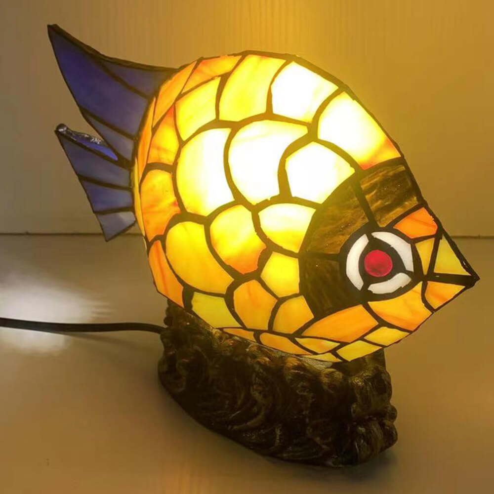 Fish Iron Glass Table Lamp