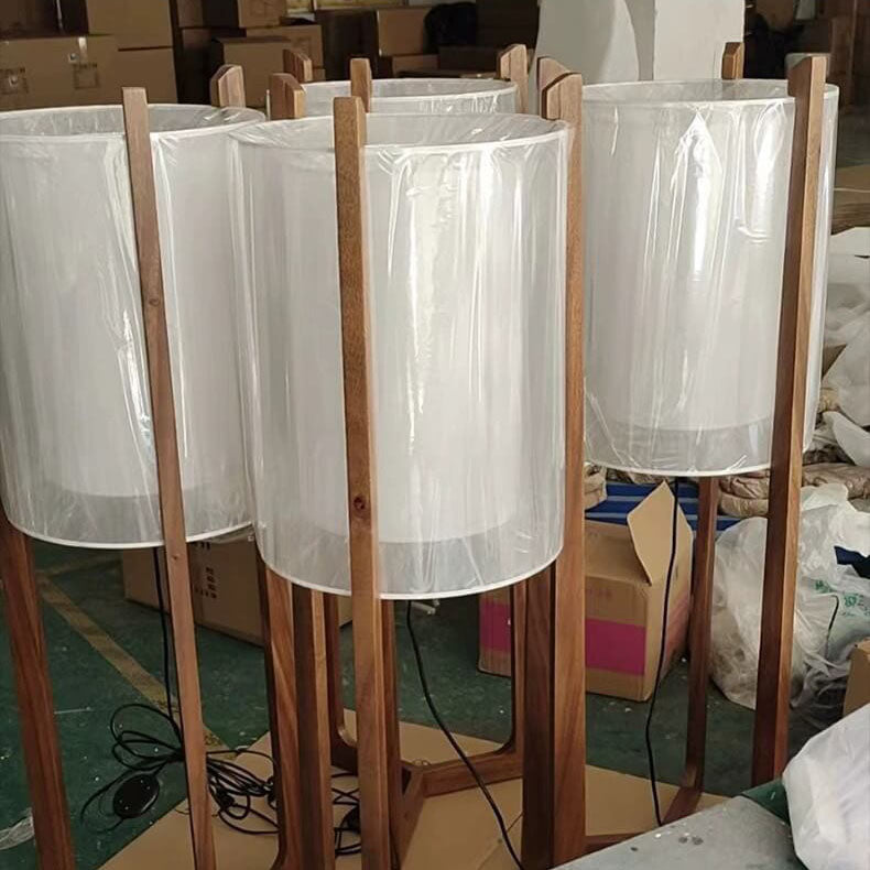 Japanese Minimalist Solid Wood Floor Lamp