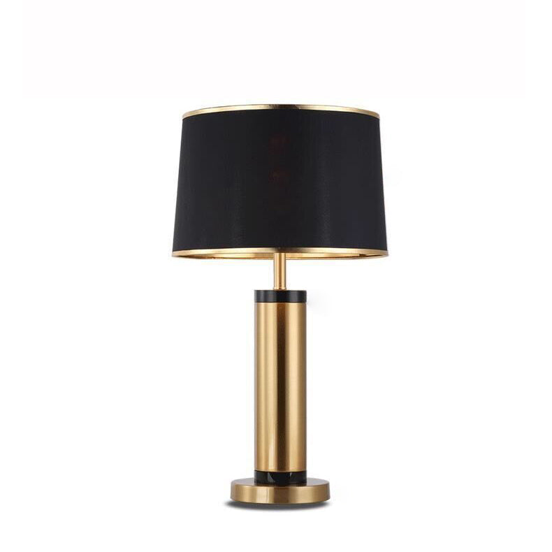Cylinder Iron Fabric Living Table Lamp